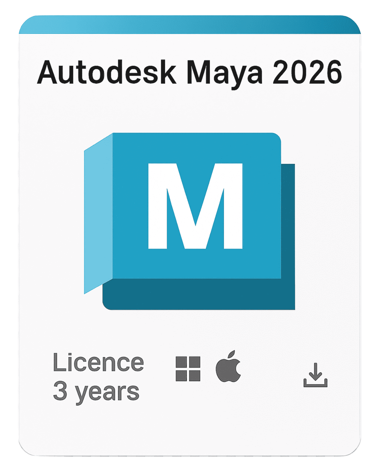 Autodesk Maya 2026 Official License Autodesk Maya 2026 3-Year Subscription for Windows and Mac