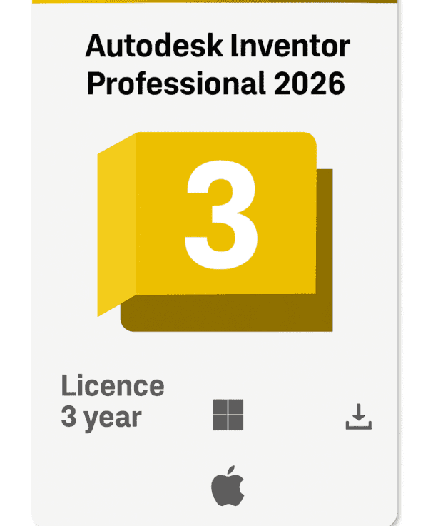 Alt Text: Autodesk Inventor Professional 2026 3-Year Subscription for Windows and Mac