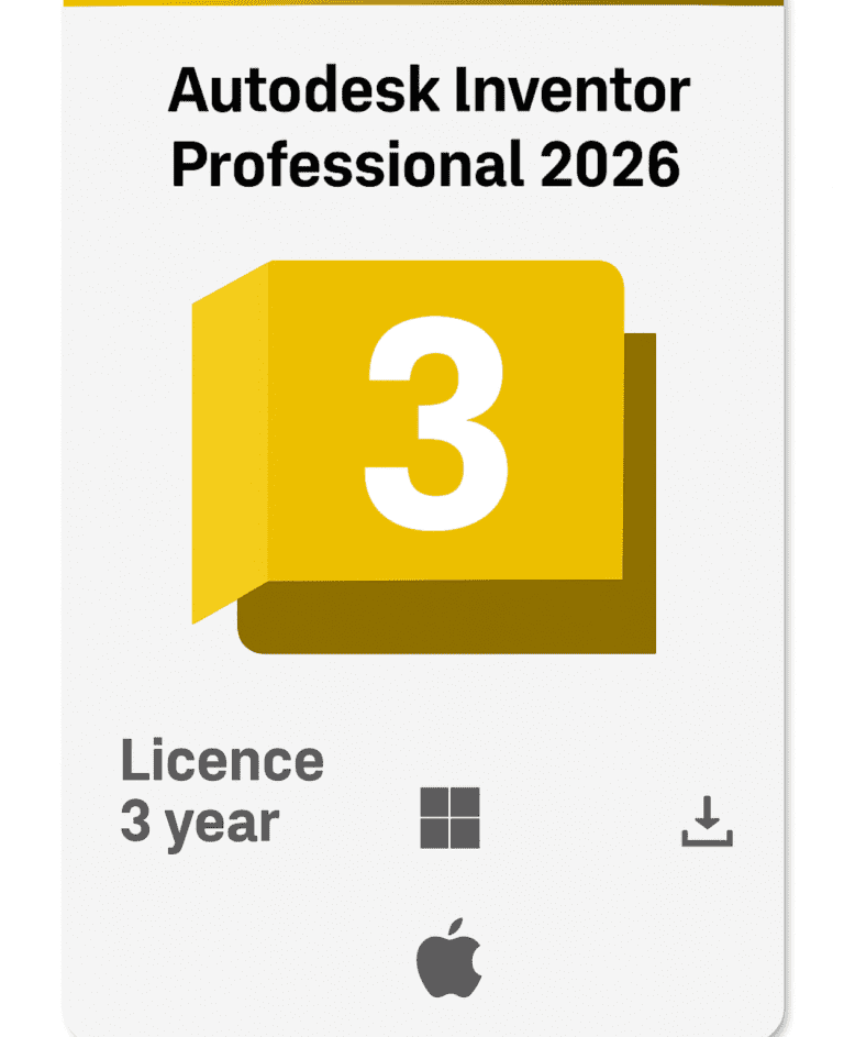 Alt Text: Autodesk Inventor Professional 2026 3-Year Subscription for Windows and Mac